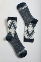 Load image into Gallery viewer, Faux Mohair Diamond Pattern Socks
