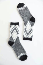 Load image into Gallery viewer, Faux Mohair Diamond Pattern Socks
