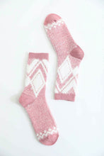 Load image into Gallery viewer, Faux Mohair Diamond Pattern Socks
