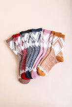 Load image into Gallery viewer, Faux Mohair Diamond Pattern Socks
