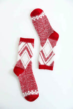 Load image into Gallery viewer, Faux Mohair Diamond Pattern Socks
