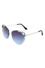 Load image into Gallery viewer, Rimless Rhinestone Fashion Cat Eye Sunglasses
