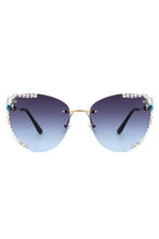 Load image into Gallery viewer, Rimless Rhinestone Fashion Cat Eye Sunglasses
