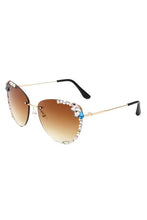 Load image into Gallery viewer, Rimless Rhinestone Fashion Cat Eye Sunglasses
