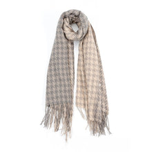 Load image into Gallery viewer, HOUNDSTOOTH TWO TONED FASHION SCARF
