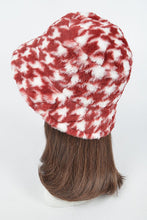 Load image into Gallery viewer, Houndstooth Print Faux Fur Bucket Hat
