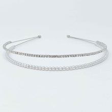 Load image into Gallery viewer, Pearls And Diamond Duo Headband
