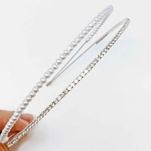 Load image into Gallery viewer, Pearls And Diamond Duo Headband
